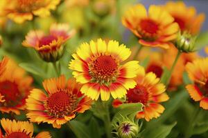 ai generado gaillardia o cobija flor. brillante y vistoso sombras de calentar tonos ai generado foto