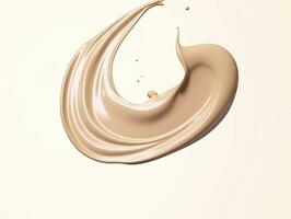 AI generated Liquid foundation splash element, fluid cosmetic cream 3d rendering. AI Generated photo