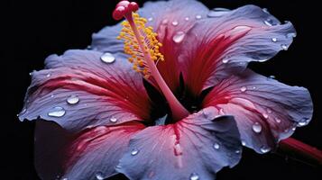 AI generated A hibiscus flower with a black background.AI Generated. photo