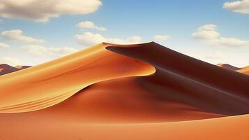 AI generated Desert with magical sands and dunes as inspiration for exotic adventures in dry climates.  AI Generated. photo