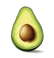 AI generated Avocado on white background. AI Generated photo