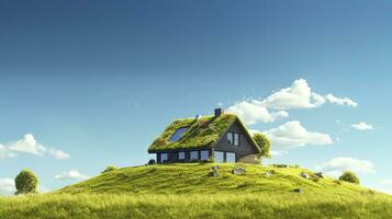 AI generated Green and environmentally friendly housing concept. AI Generated photo