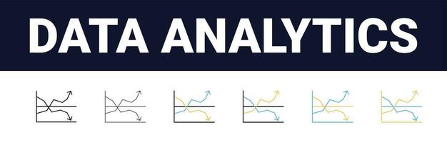 Precision Insights Streamlined Web Icons for Data Analysis, Statistics, and Analytics Minimalist Outline, black and color fill Collection in Vector Illustration. calculator, data, database,