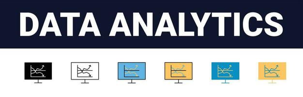 Precision Insights Streamlined Web Icons for Data Analysis, Statistics, and Analytics Minimalist Outline, black and color fill Collection in Vector Illustration. calculator, data, database,