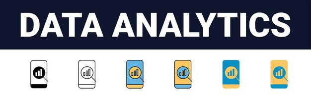 Precision Insights Streamlined Web Icons for Data Analysis, Statistics, and Analytics Minimalist Outline, black and color fill Collection in Vector Illustration. calculator, data, database,