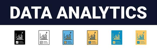 Precision Insights Streamlined Web Icons for Data Analysis, Statistics, and Analytics Minimalist Outline, black and color fill Collection in Vector Illustration. calculator, data, database,