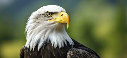 AI generated Portrait of an american bald eagle, wildlife. Generative AI photo