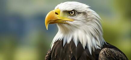 AI generated Portrait of an american bald eagle, wildlife. Generative AI photo