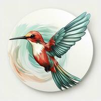 AI generated Hummingbird clipart on white background. AI Generated photo