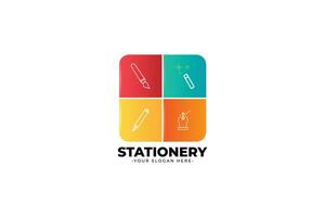 stationery store logo template design illustration vector