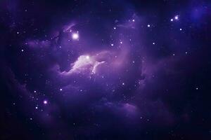 AI generated Purple Galaxy space stars in Outer Space. AI Generated photo