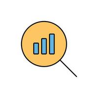 precisión perspectivas simplificado web íconos para datos análisis, Estadísticas, y analítica minimalista contorno y color llenar colección en vector ilustración. calculadora, datos, base de datos, descubrir,