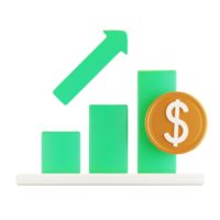 3D Bullish Chart Illustration png