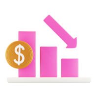 3d bärisch Diagramm Illustration png