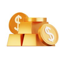 3D Coins and Gold Asset Illustration png