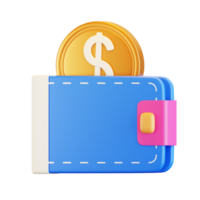 3D Money Wallet Illustration png