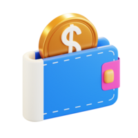 3D Money Wallet Illustration png