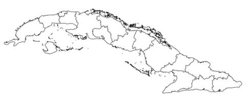 Cuba map with administrative divisions. Vector illustration.