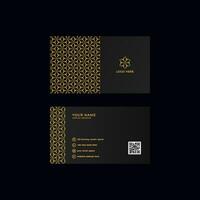 modern black and gold luxury horizontal business card template vector