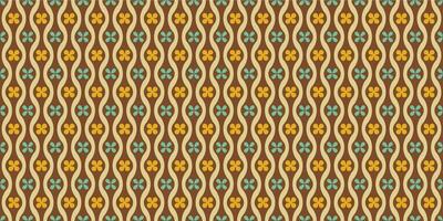 A retro style seamless pattern with a abstract design and striped vector background. Print surface for textiles, wrapping, and webs.