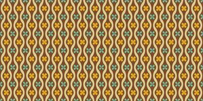 A retro style seamless pattern with a abstract design and striped vector background. Print surface for textiles, wrapping, and webs.