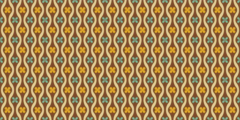 A retro style seamless pattern with a abstract design and striped vector background. Print surface for textiles, wrapping, and webs.