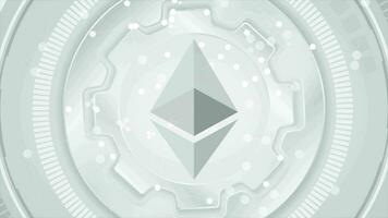 abstrakt teknologi video animering med ethereum emblem