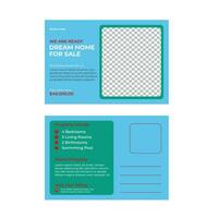 Real estate post card design vector