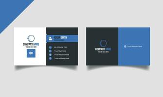 Modern minimal business card design template blue vector