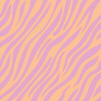 Zebra, seamless animalistic pattern. Abstract illustration. Trendy color Peach Fuzz. Safari, animal skin. For wallpaper, fabric, wrapping, background vector