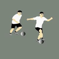 A football player in a simple flat design vector illustration, striking a pose