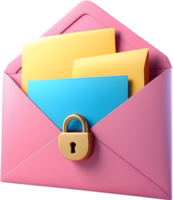 AI generated an envelope with a lock and a padlock png