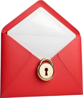 AI generated an envelope with a lock and a padlock png
