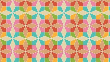 Abstract bright triangular mosaic tiles repeating pattern in different bright colors vector
