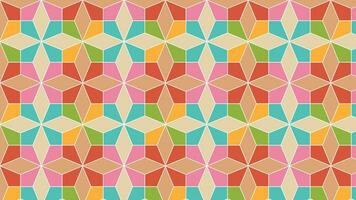 Abstract bright triangular mosaic tiles repeating pattern in different bright colors vector