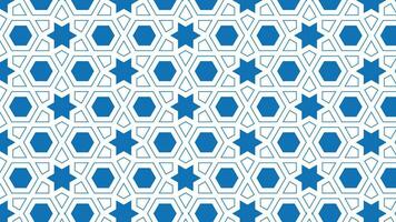 Repeating Pattern of Abstract Colorful Star and Hexagon Vector Background