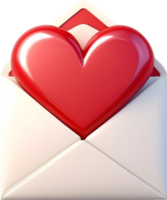 AI generated an envelope with hearts  transparent background png