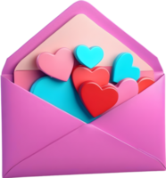 AI generated an envelope with hearts  transparent background png