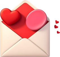 AI generated an envelope with hearts  transparent background png