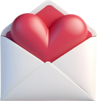 AI generated an envelope with hearts  transparent background png