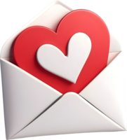 AI generated an envelope with hearts  transparent background png