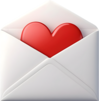 AI generated an envelope with hearts  transparent background png