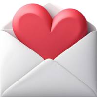 AI generated an envelope with hearts  transparent background png