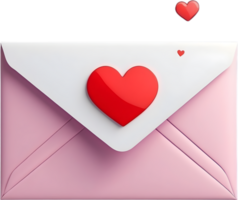 AI generated an envelope with hearts  transparent background png