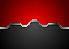 Hi-tech abstract red and black background with metal silver stripe photo