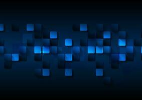 Dark blue tech abstract squares background photo