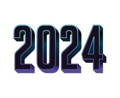 contento nuevo año 2024 resumen azul gráfico diseño vector logo símbolo ilustración