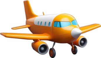 AI generated a cartoon airplane on transparent background, logistic airplane png