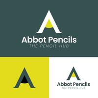 Minimal stationery store logo design Pencil Logo Design Vector