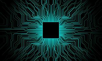 Blue circuit board cyber computer motherboard digital geometric on black design modern futuristic technology creative background vector